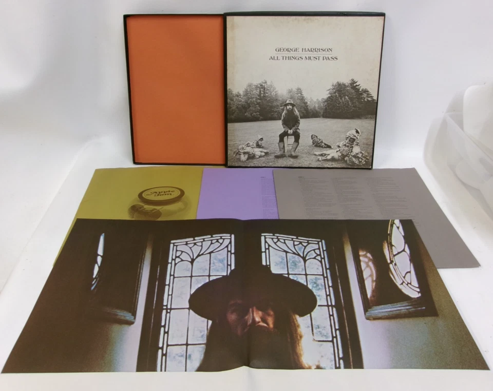 GEORGE HARRISON - All Things Must Pass - 3 LP 1st Box Apple STCH 639 Poster RARE - Image 2 of 2