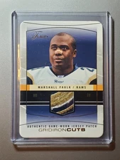 2004 Flair Gridiron Cuts Gold Die Cut Patch Marshall Faulk #GC-MF /25