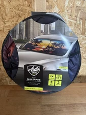 Auto Drive Twist Car Sun Shade, Universal Fit Automotive Tropical