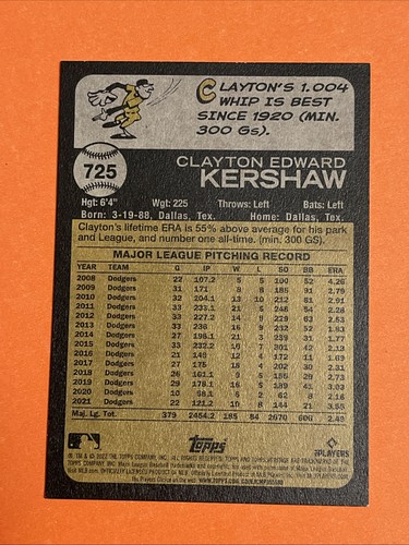 2022 Topps Heritage Clayton Kershaw 725 High # Numero SP Dodgers - Foto 2 di 2