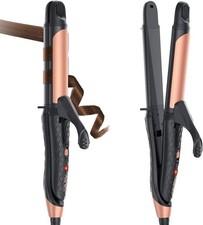 Dual Voltage Curling Iron 2-in-1 1 2 Piece Set, Black