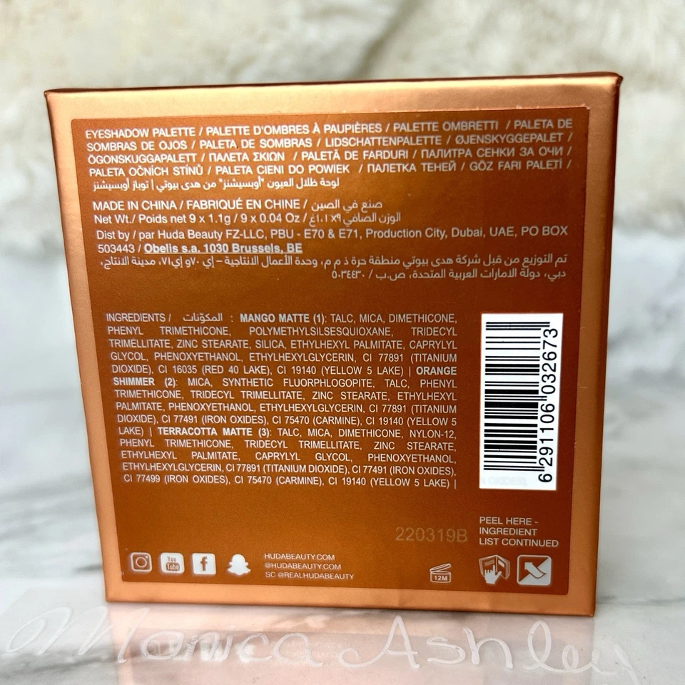 Huda Beauty Topaz Obsessions Eyeshadow Palette, 9 Warm Shades, LTD Edition, New - Image 4 of 4