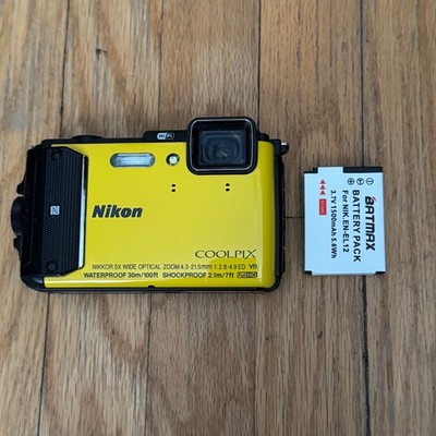 Nikon Coolpix AW130 Yellow Waterproof Digital Camera 5x Zoom WiFi