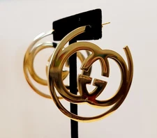 18K Gold Plated Hoop Earrings Diameter: 2"