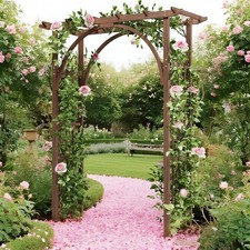 85" Premium Wooden Garden Arbor, Wedding Arch  Plant Trellis for Outdoor