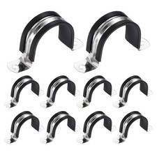 10pcs M42 Stainless Steel Rubber Pipe Strap EPDM Cushioned Cable Clamp