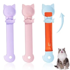 3PCS Cat Strip Feeder Spoon, Multi-Function Cat Treat Spoon, Portable Cute fo...