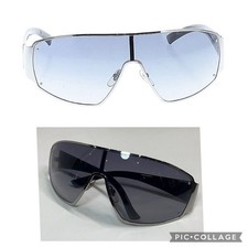 Gucci Unisex Sunglasses Black GG Print Blue Ombr  Lenses EUC