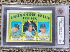 1972 TOPPS baseball Carlton Fisk / Cecil Cooper RC rookie original card KSA 7 NM. rookie card picture
