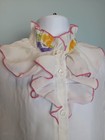 Vintage Korean Girl's White Blouse Floral Ruffle Size 5-6 — photo 6