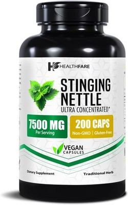 Stinging Nettle Root Extract 7500Mg - 200 Vegan Capsules - Extra Strength Herbal