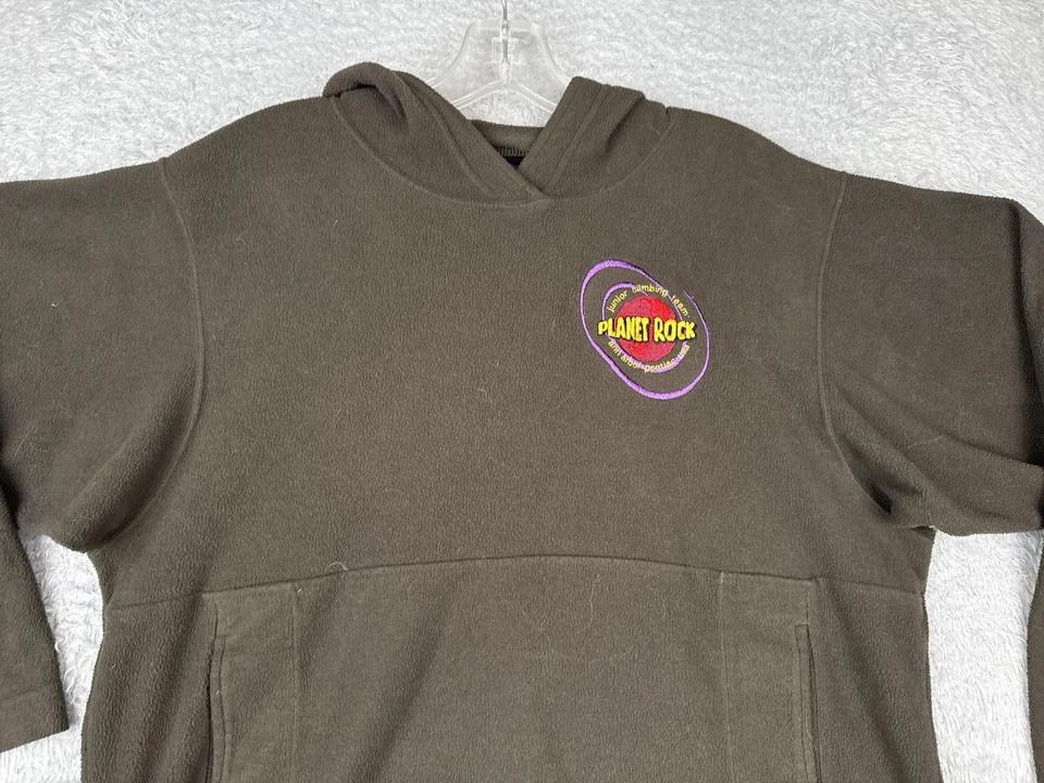 Pulôver vintage Patagonia com capuz Youth XS Synchilla Planet escalada anos 90 - Imagem 4 de 4