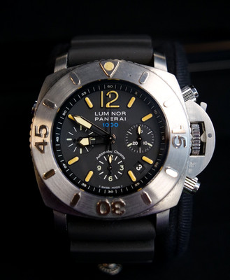 Panerai Luminor 1000 Special Edition Automatic Chrono Mens Watch Black Band