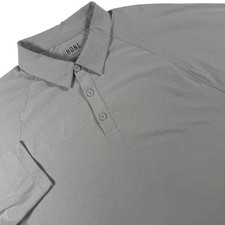 Rhone Delta Pique Long Sleeve Polo Shirt Mens Large Grey Performance Athleisure