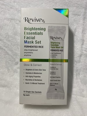 ReviveRx Brightening Essentials Face Mask Set with Fermented Rice, 10 Pack