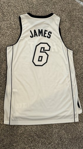Adidas NBA Miami Heat Lebron James White Hot Pro Cut Basketball Large Jersey - 第 2/2 張圖片