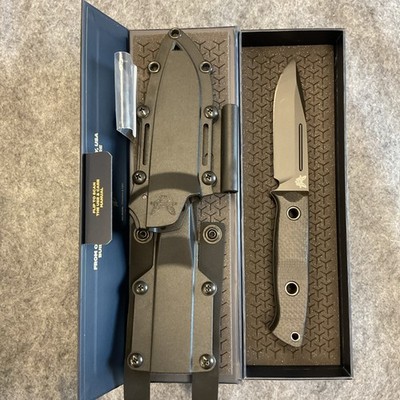 NEW! Benchmade 163BK Bushcrafter Knife Carbon Fiber Handle - Black With Sheath