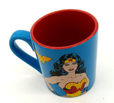 2011 DC Comic Wonder Woman Blue Coffee Mug Red Interior