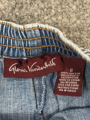 Vintage Gloria Vanderbilt Girls Denim Skort Size 6 Flower Embroidery Ruffle Y2K - Picture 6 of 9