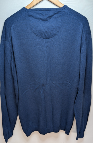Finshley and Harding v neck Pima Cotton Cashmere jumper Blue size XXL - Picture 8 of 10