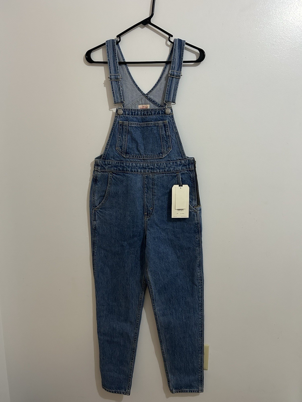 Women’s Levi Denim Overalls With Side Zipper Size 27 NWT