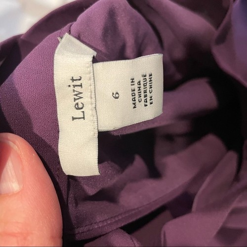 Lewit Purple Knee Length Cutouts A Line Dress Womens 6 Mini Quiet Luxury Fall - Picture 12 of 16