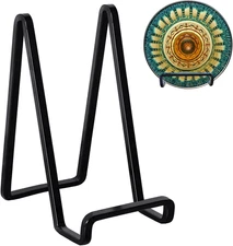 3 Pack 6 Inch Metal Plate Stand Vinyl Table Top Display Frame Holders for Book