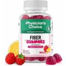 Physician's Choice Fiber Gummies 5g, Digestive Support, Raspberry Lemon, 60
