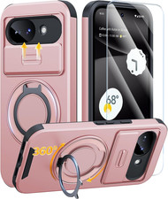 JAME for Google Pixel 10A Case, Ring Holder Stand Kickstand, Slide Camera Cover