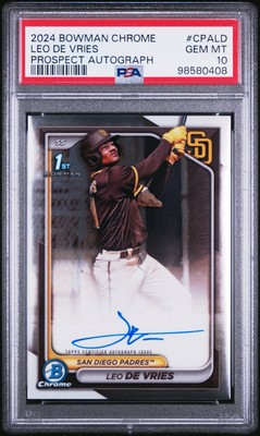 2024 Bowman Chrome Leo De Vries 1st Bowman Auto ! PSA 10      