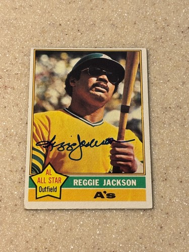 1976 Topps #500 Reggie Jackson signed card