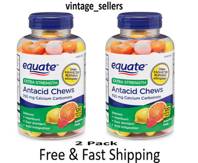 Equate Extra Strength Calcium Carbonate Chewable Antacid, Heartburn Relief 240ct