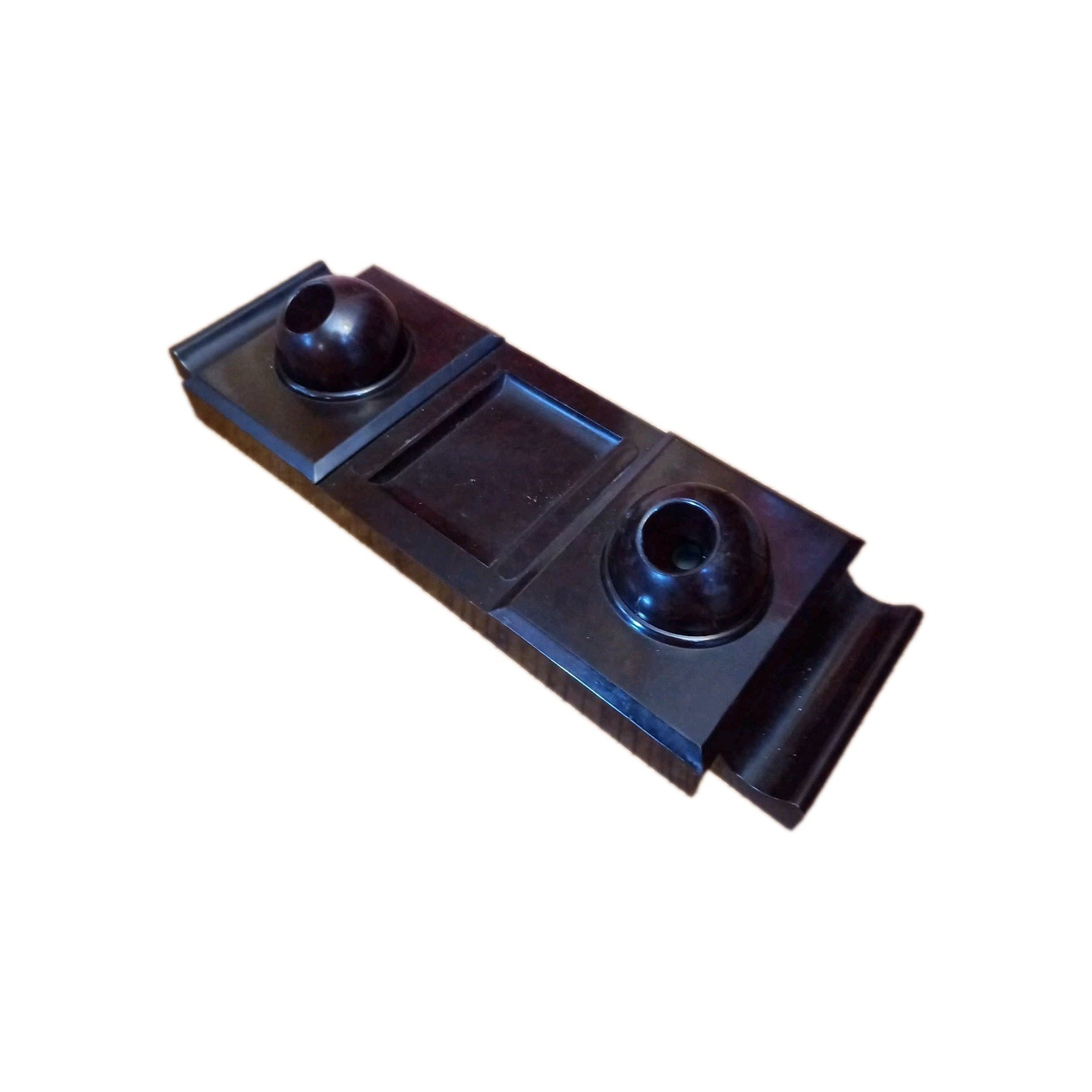 VINTAGE 1930s ART DECO, DESK TIDY WITH RARE BALL SHAPED INK WELLS