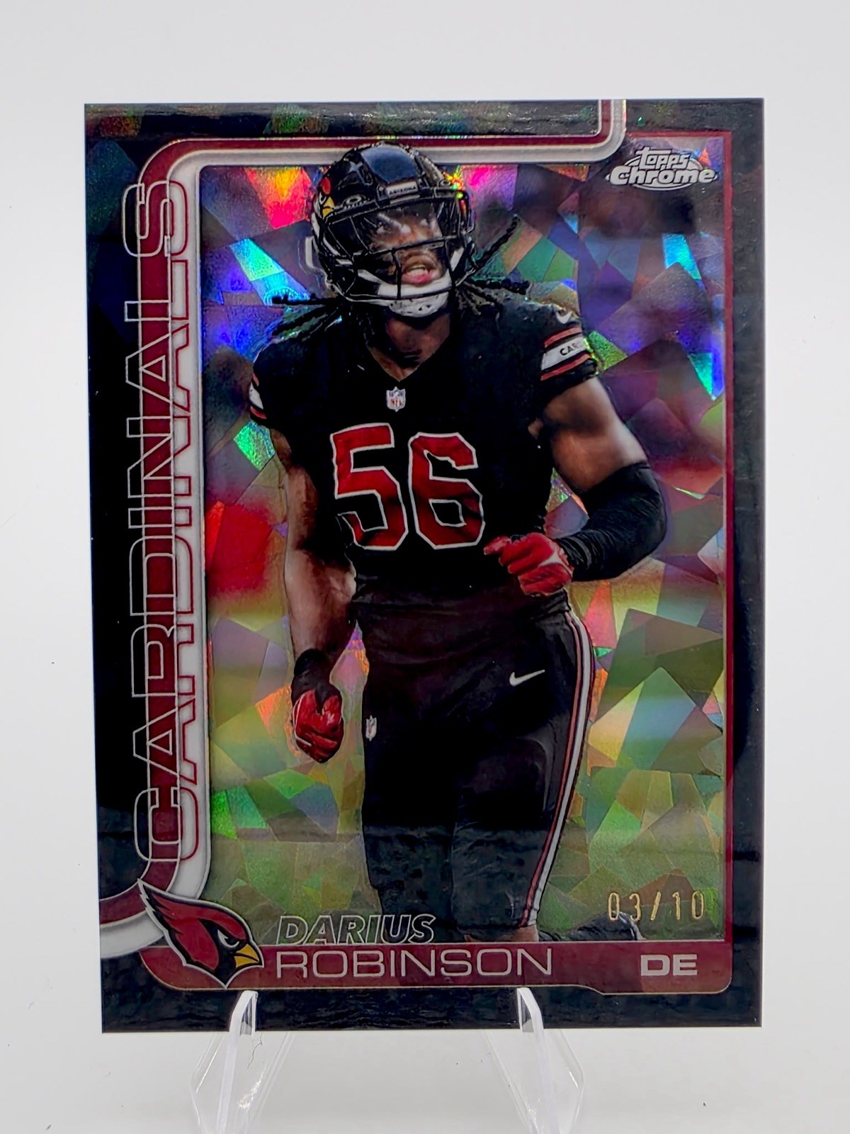 2025 Topps Chrome Sapphire Darius Robinson Black #9 /10 Arizona Cardinals