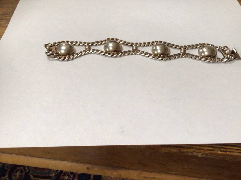 Modernist Signed Sterling Silver Napier Bracelet