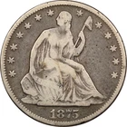 1875-CC Seated Liberty Half Dollar 50C, Very Good VG+