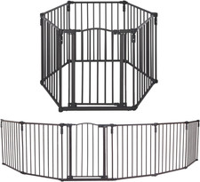 - 3 in 1 Arched D cor Metal Baby Play Yard: 6 Panel Playpen, Baby Gate, or Extr