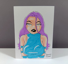 Original PSYLOCKE Pinup Artist Sketch Card 1/1 - David Icon - PSC - ATC - ACEO