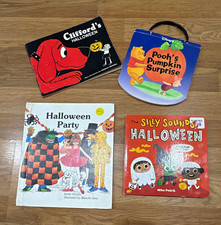 Lot of 4 Children s Fall Halloween Vintage Books Clifford Pooh