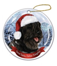 Bouvier des Flandres Dear Santa, Define Naughty Holiday Ornament
