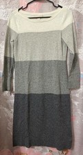 BANANA REPUBLIC Sweater Dress Womens S Grey Color Block Long Sleeve Wool Blend