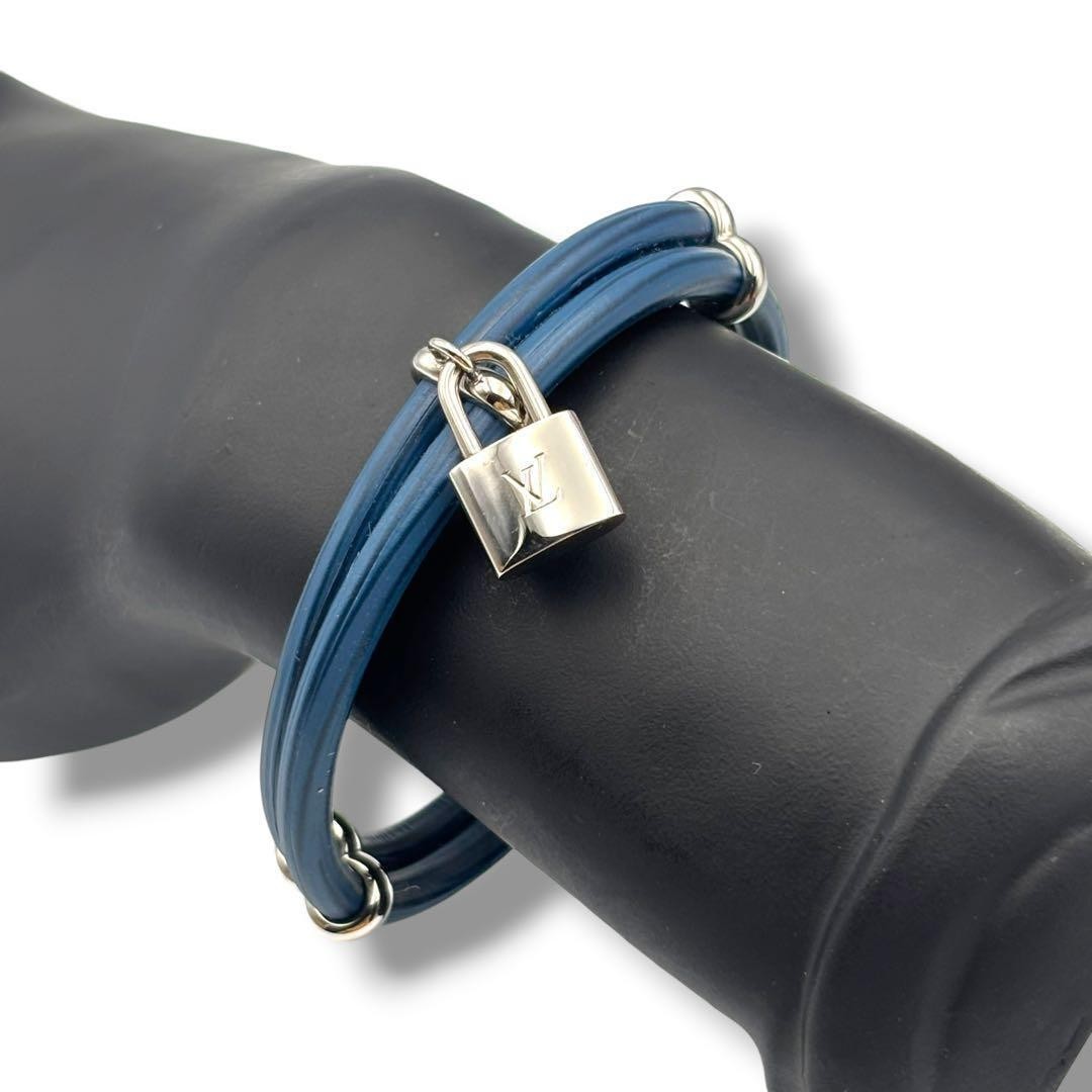 Louis Vuitton Bracelet Epi Bracelet Keep It Twice Padlock Blue image 2