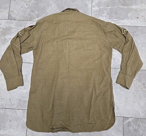 WWII US Army Button Dress Shirt Men’s 43rd Infantry Division Military W/Hat READ - Picture 8 of 8
