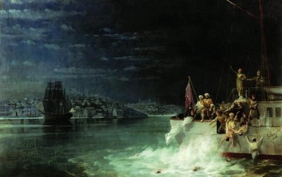 Ivan Aivazovsky Night Tragedy in the Sea of Marmara 1897 17''x 22'' Art Print