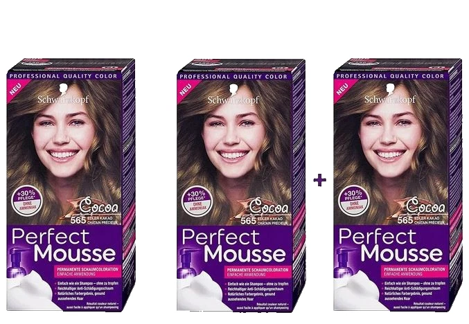 Schaumcoloration Perfect Mousse 565 Edler Kakao, Schwarzkopf, o. Ammoniak, 3x - Bild 4 von 4