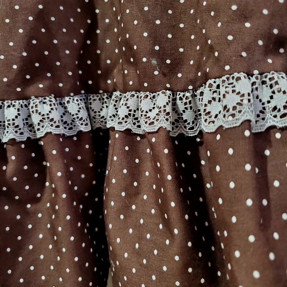 Saia circular EUA SQUARE DANCE MARROM BOLINHAS Prairie Rockabilly Western MÉDIA - Imagem 4 de 4