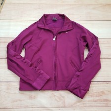 VINTAGE Nike Track Jacket Womens Medium Magenta Purple Full Zip Long Sleeve Y2K