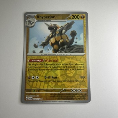 Rhyperior Reverse Holo Rare 076/142 Pokémon TCG Stellar Crown NM/M