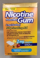 GoodSense Nicotine Polacrilex Coated Gum 2 mg 100 ct - Fruit Flavor EXP 12/26 