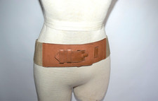 FIRST ISSUE 3" Genuine Leather   Elastic Women's Belt Size Large Boho